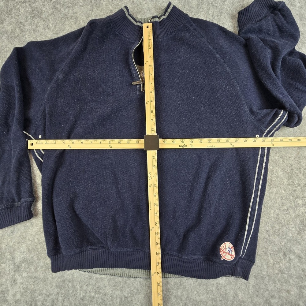 New York Yankees Sweatshirt Mens XL Blue MLB Baseball Tommy Bahama Quarter Zip - Picture 4 of 16